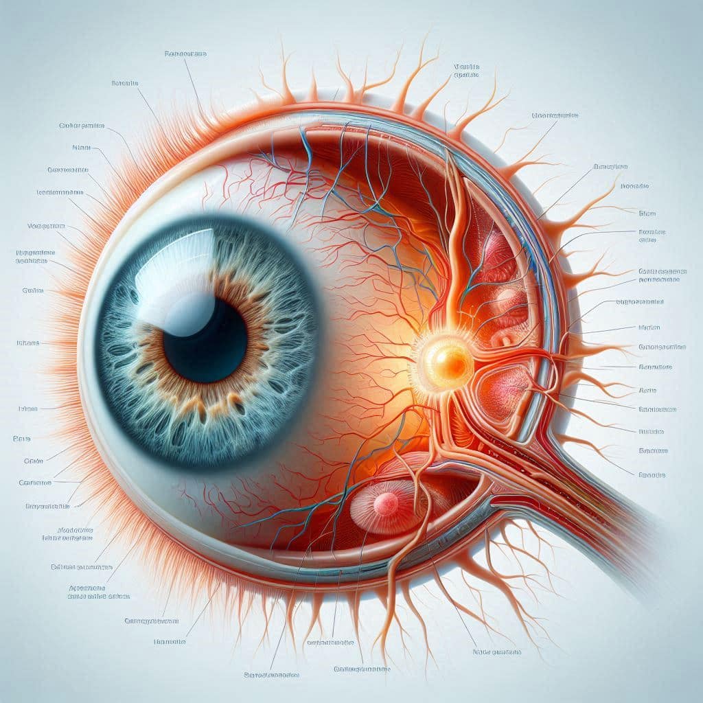 Medical 3D visualization of optic nerve damage showing glaucoma causes and prevention methods for intraocular pressure control.