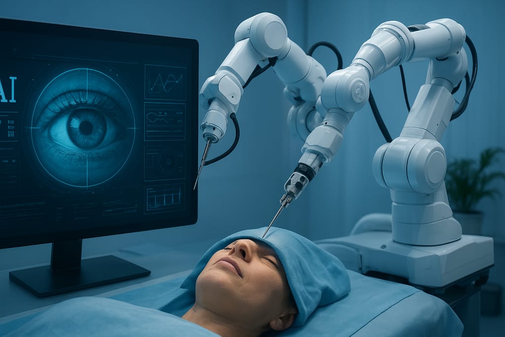 AI-guided robotic eye surgery system demonstrating future precision ophthalmology