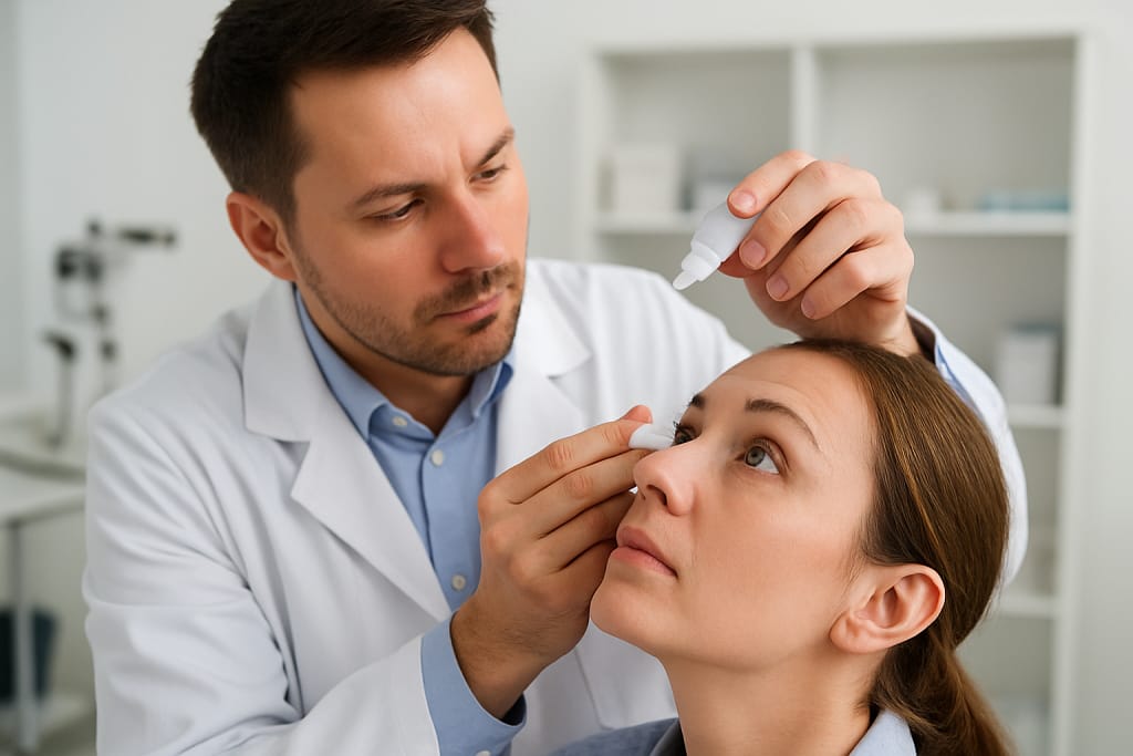 Treating autoimmune-related eye inflammation with medicated drops