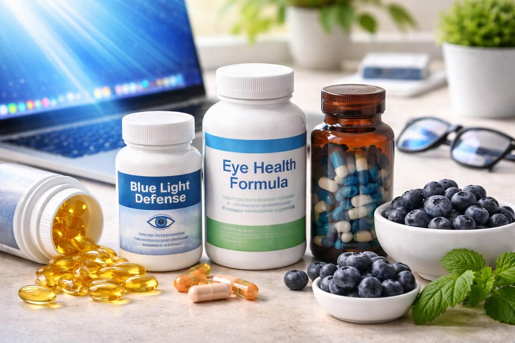 Eye care supplements used to protect against blue light and digital eye strain.