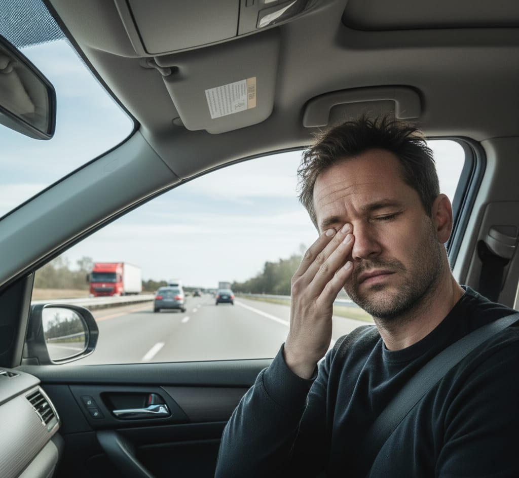 Driving eye strain during long-distance driving