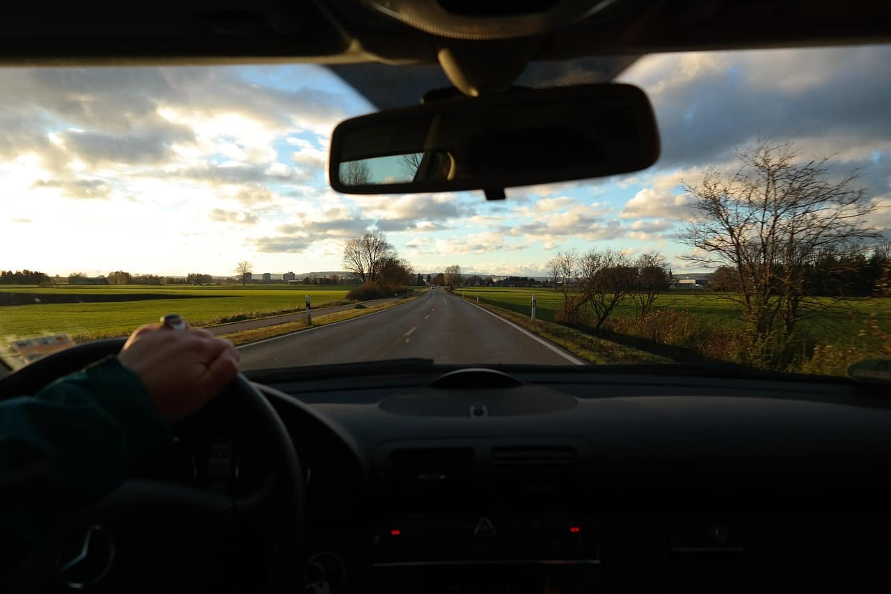 Eye Strain From Driving Driver focusing on the road — eye strain from long hours of driving