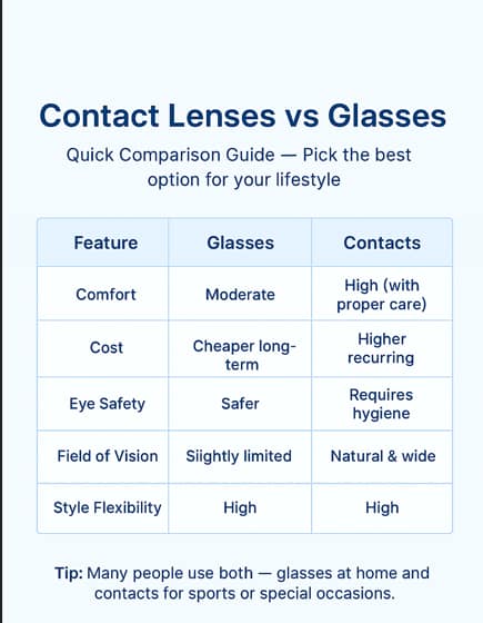 lenses vs glasses infografika