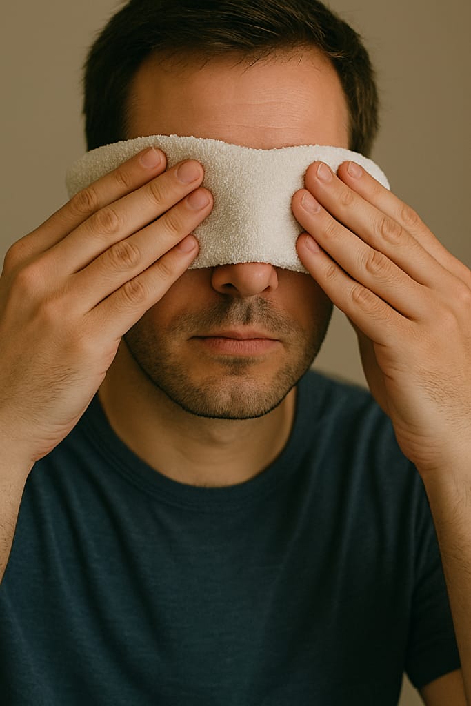 Dry Eyes from Screen Use treatment with warm compress