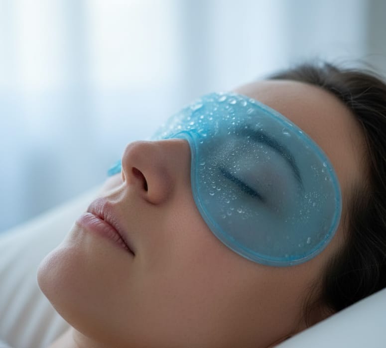 Cold compress for eyes reducing swelling and inflammation
